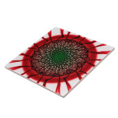 Rood zwart visionair patroon tegeltje (Zijkant)