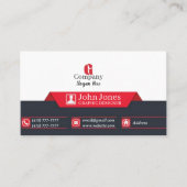 Rood & Zwart Visitekaartjes 6 Pack van 100 (Voorkant)