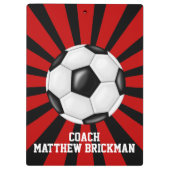 Rood Zwart Voetbal coach Team Klembord (Achterkant)