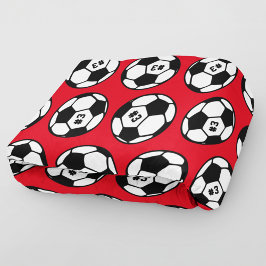 Rood Zwart Voetbal Nummer Patroon Fleece Deken