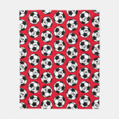 Rood Zwart Voetbal Nummer Patroon Fleece Deken (Voorkant)