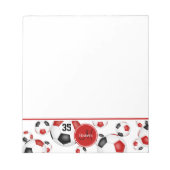 Rood Zwart voetballen Accentent Atleet Cadeaus Notitieblok (Voorkant)