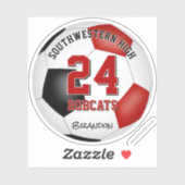 Rood Zwart Voetbalteam Kleurt Jongens Meisjes Sticker (Vel)
