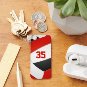 Rood zwart volleybal team kleuren kinder gepersona sleutelhanger