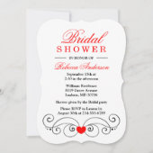 Rood & Zwart Vrijgezellenfeest Harten Wedding Kaart (Voorkant)