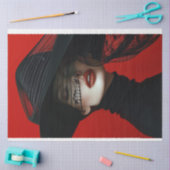 Rood Zwart Vrouwen Muzieknoten Decoupage Tissuepapier (Craft)