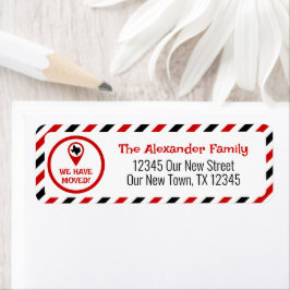 Rood & Zwart We hebben gestreepte verplaatsen Etiket