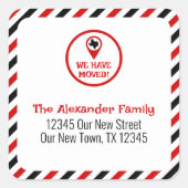 Rood & Zwart We hebben gestreepte verplaatsen Vierkante Sticker (Voorkant)