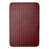 rood zwart weefpatroon badmat (Voorkant Verticaal)