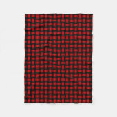 rood zwart weefpatroon fleece deken (Voorkant)