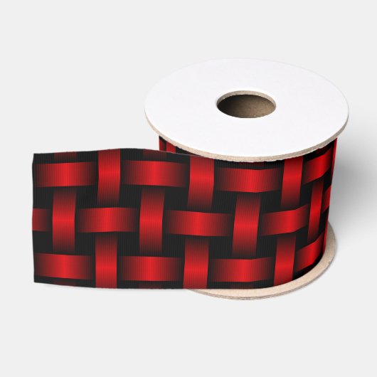rood zwart weefpatroon grosgrain lint (Spoel)