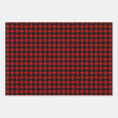 rood zwart weefpatroon inpakpapier vel (Voorkant 2)