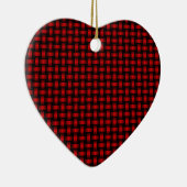 Rood zwart weefpatroon keramisch ornament (Rechts)