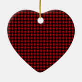 Rood zwart weefpatroon keramisch ornament (Achterkant)