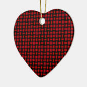 Rood zwart weefpatroon keramisch ornament (Links)