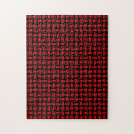 rood zwart weefpatroon legpuzzel (Verticaal)