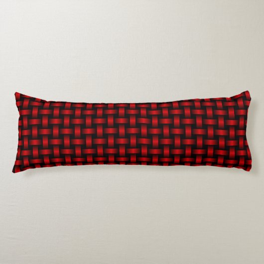 Rood Zwart Weefpatroon Lichaamskussen (Voorkant)