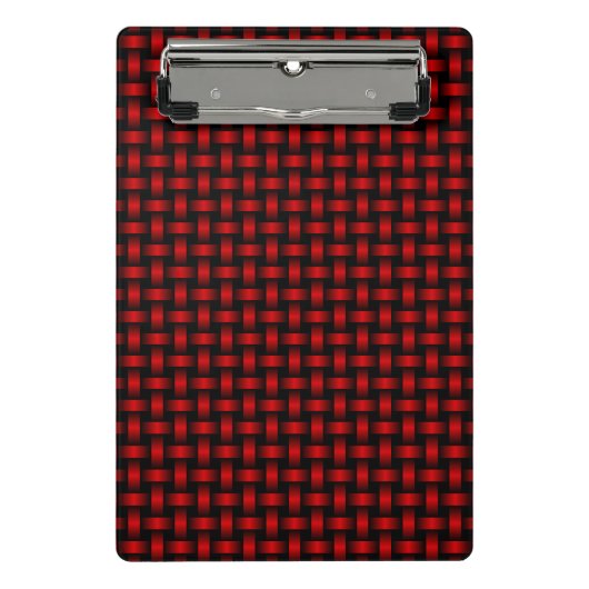 Rood Zwart Weefpatroon Mini Klembord (Voorkant)