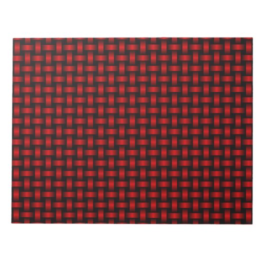 rood zwart weefpatroon notitieblok (Voorkant)