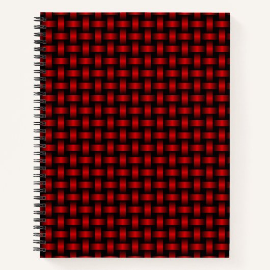 rood zwart weefpatroon notitieboek (Voorkant)