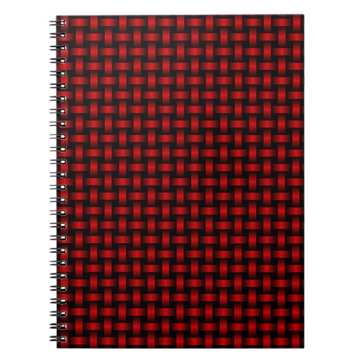 rood zwart weefpatroon notitieboek (Voorkant)