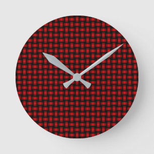 rood zwart weefpatroon ronde klok