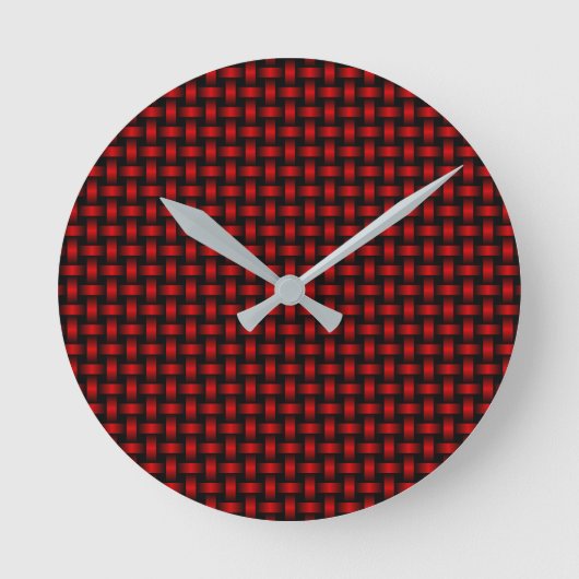 rood zwart weefpatroon ronde klok (Voorkant)