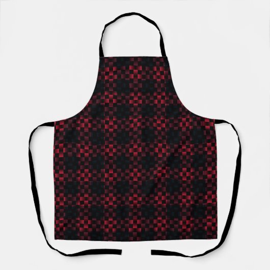 Rood Zwart Weefpatroon Schort (Voorkant)