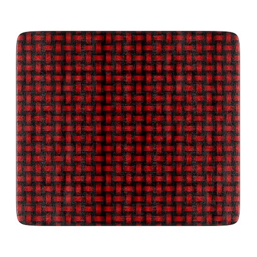 rood zwart weefpatroon snijplank (Voorkant)