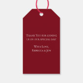 Rood & Zwart Wervelend Gotisch Huwelijk Cadeaulabel (Achterkant)