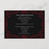 Rood & Zwart Wervelend Gotisch Huwelijk Informatiekaartje (Voorkant)