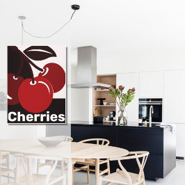 Rood, zwart, White Kitchen Wall Decor Idee - Poste Poster