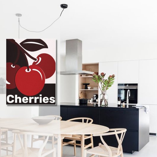 Rood, zwart, White Kitchen Wall Decor Idee - Poste Poster