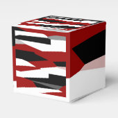 Rood zwart-wit abstract bedankdoosjes (Voorkant Zijde)