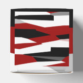 Rood zwart-wit abstract bedankdoosjes (Bovenkant)
