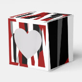 Rood zwart-wit abstract bedankdoosjes (Voorkant Zijde)