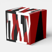 Rood zwart-wit abstract bedankdoosjes (Achterkant)