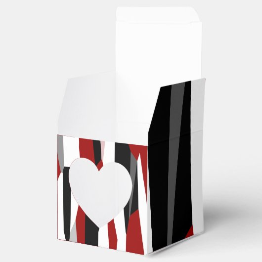 Rood zwart-wit abstract bedankdoosjes (Geopend)