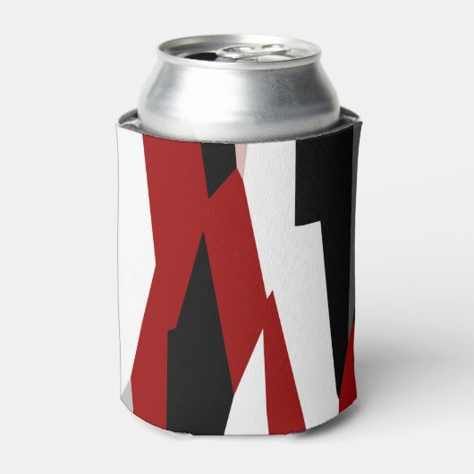Rood zwart-wit abstract blikjeskoeler (Blikje Voorkant)