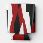 Rood zwart-wit abstract blikjeskoeler (Achterkant)