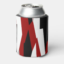 Rood zwart-wit abstract blikjeskoeler