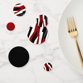 Rood zwart-wit abstract confetti