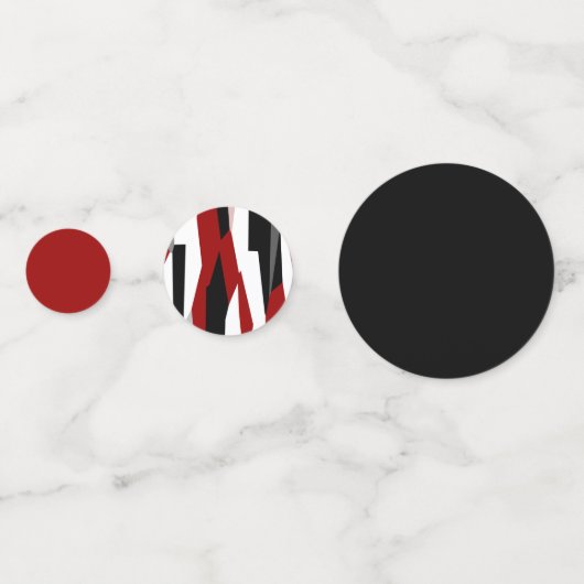 Rood zwart-wit abstract confetti (Achterkanten)