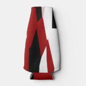 Rood zwart-wit abstract flesjeskoeler (Voorkant)