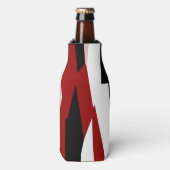 Rood zwart-wit abstract flesjeskoeler (Fles Voorkant)