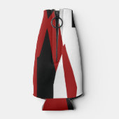 Rood zwart-wit abstract flesjeskoeler (Achterkant)