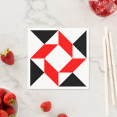 Rood zwart wit abstract geometrisch patroon servetten (Insitu)