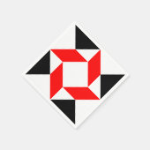 Rood zwart wit abstract geometrisch patroon servetten (Hoek)
