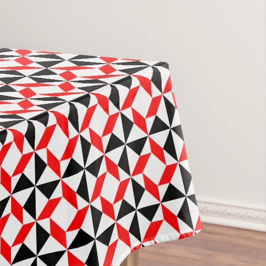 Rood zwart wit abstract geometrisch patroon tafelkleed (Voorbeeld)