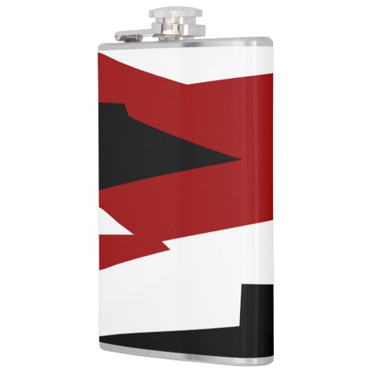 Rood zwart-wit abstract heupfles (Links)